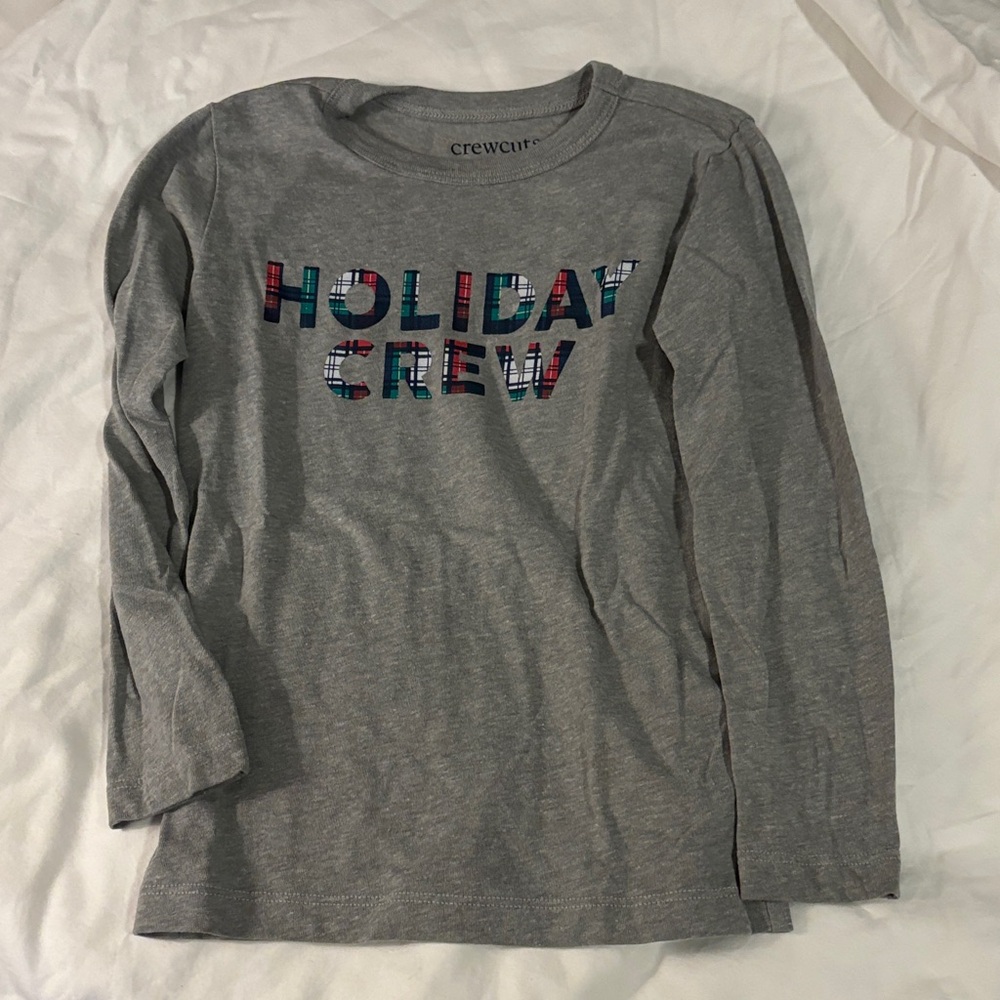 Crewcuts Gray Holiday Crew Long Sleeve